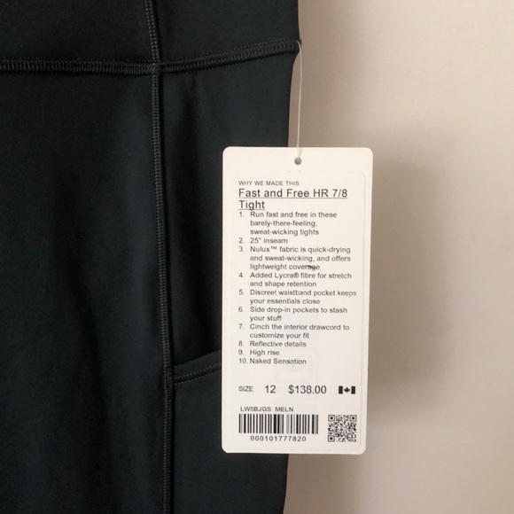 Lululemon Fast and Free HR 7/8 Tight - Picture 3 of 5